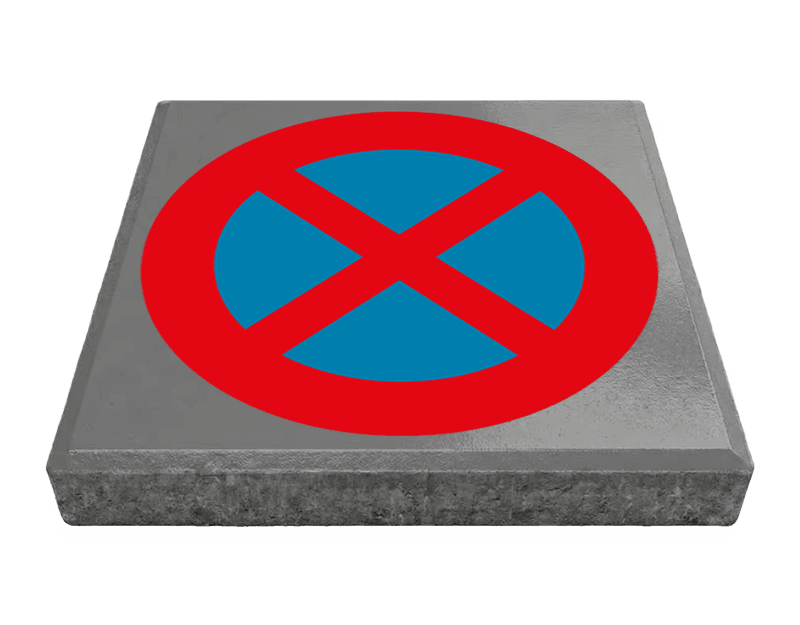 Stoeptegel verboden te parkeren E3 (TS-ST_NP3) - 30x30cm met facetrand