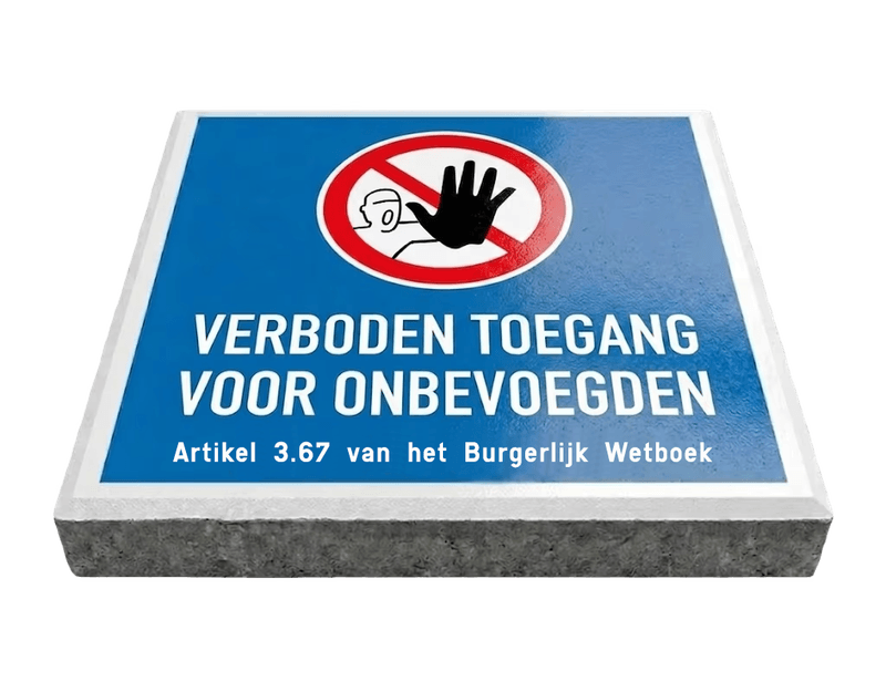 Stoeptegel verboden toegang art. 3.67 (TS-ST_VT1) - 30x30cm met facetrand