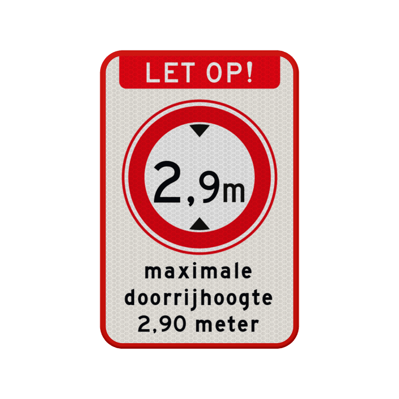 Bord maximale doorrijhoogte (RVV C-19) - reflecterend
