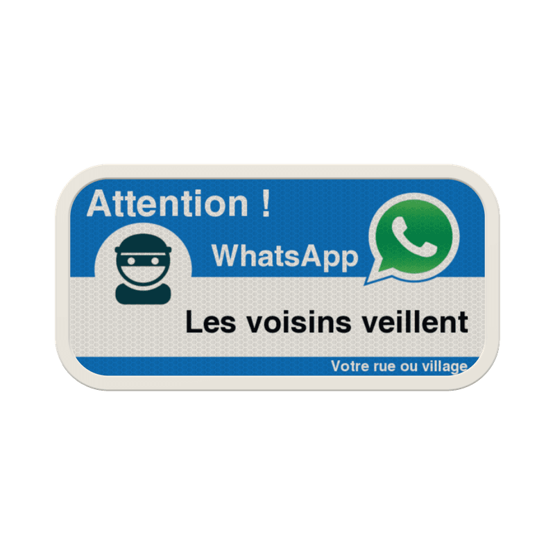 Panneau WhatsApp - Texte personnalisé - Bleu