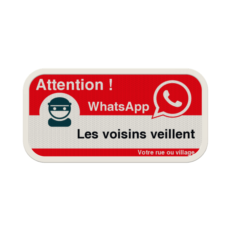 Panneau WhatsApp - Texte personnalisé - Rouge
