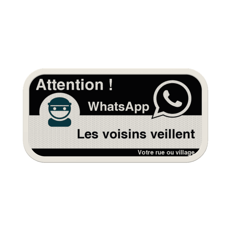 Panneau WhatsApp - Texte personnalisé - Noir