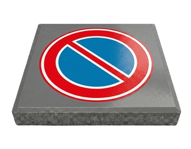 Stoeptegel verboden te parkeren officieel (TS-ST_E01) - 30x30cm met facetrand