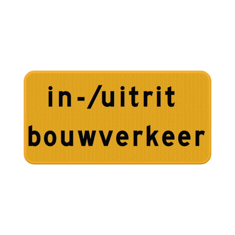 Verkeersbord in-/uitrit bouwverkeer - RVV OB624t - reflecterend