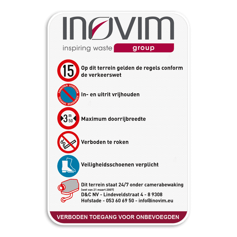 Informatiebord full-colour opdruk eigen ontwerp