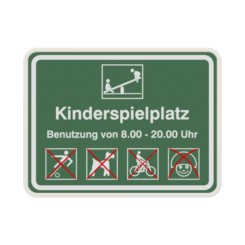 Schild Kinderspielplatz (Grün) - reflektierend
