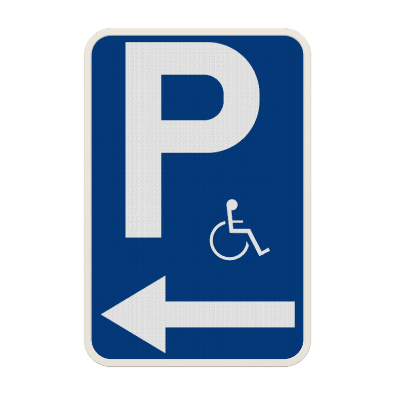 Panneau parking PMR avec flèche directionnelle