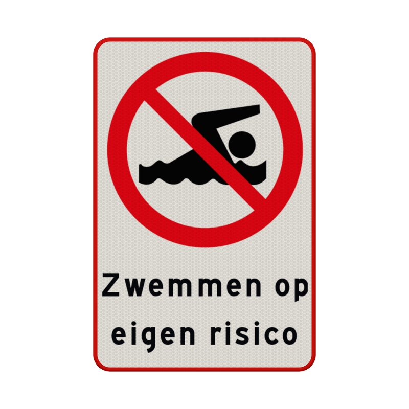 zwemmen op eigen risico - reflecterend