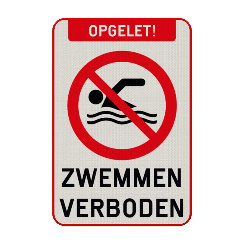 Waarschuwingsbord Opgelet Zwemmen Verboden
