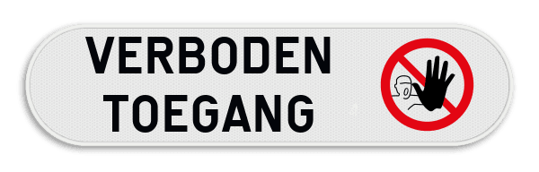 Onderbord - Verboden toegang - Klein formaat