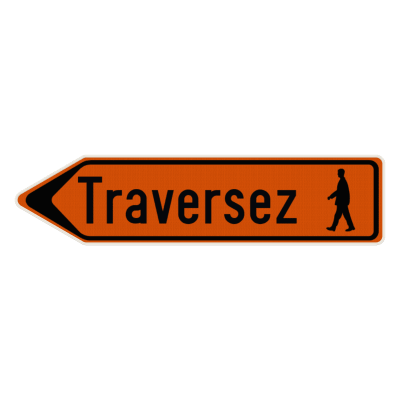 Panneau de signalisation - F41 - Texte + pictogramme - Gauche