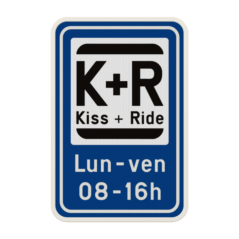 Panneau Kiss & Ride personnalisable – Texte et pictogrammes au choix