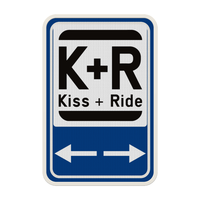 Panneau Kiss & Ride personnalisable – Flèches directionnelles