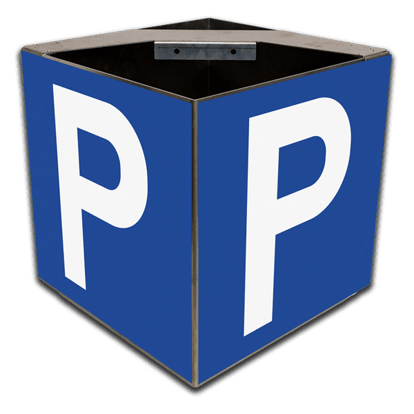 Parking 4D bord - vierzijdig parkeerbord op paal