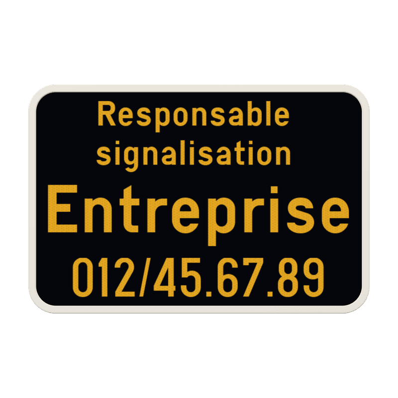 Panneau Responsable de la signalisation temporaire 3:2 personnalisable