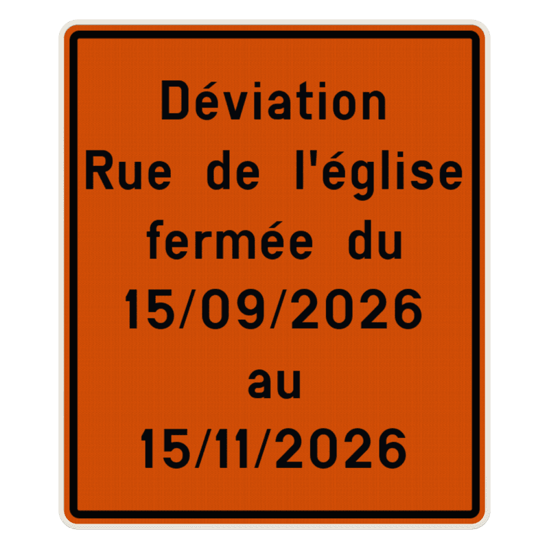 Panneau de Signalisation F39 - Situation Routière Modifiée Personnalisable
