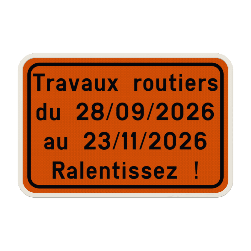 Panneau de signalisation - F39 - Texte personnalisé