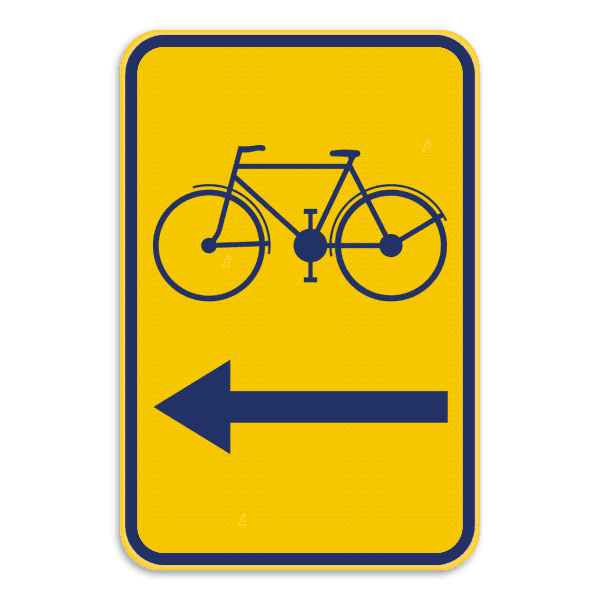Werfbord - Brussel - Fietsers links - Geel/blauw
