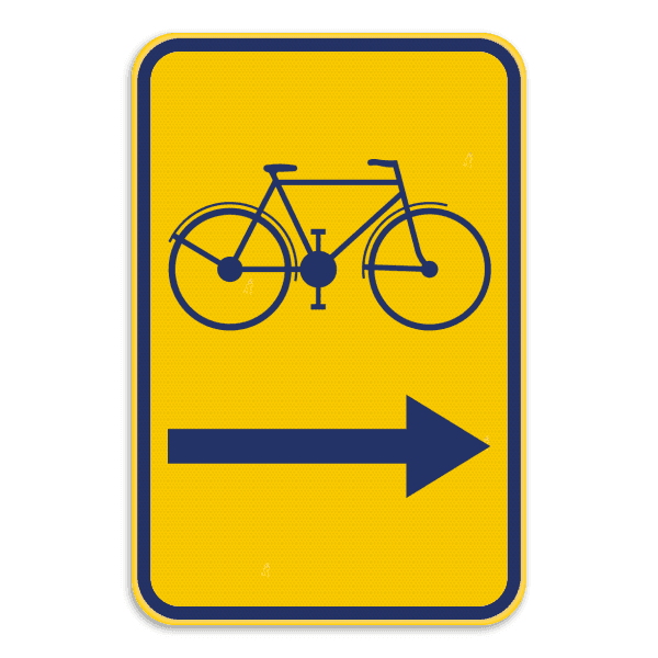 Werfbord - Brussel - Fietsers rechts - Geel/blauw