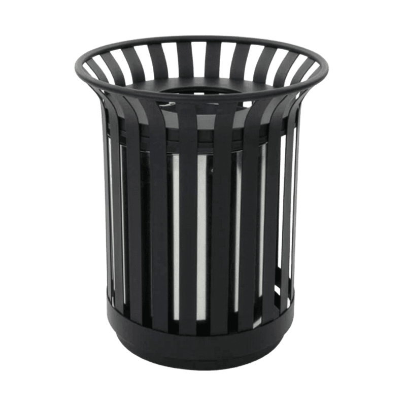 Buitenprullenbak TS-CITYFLARE-69L zwart staal - 69 liter