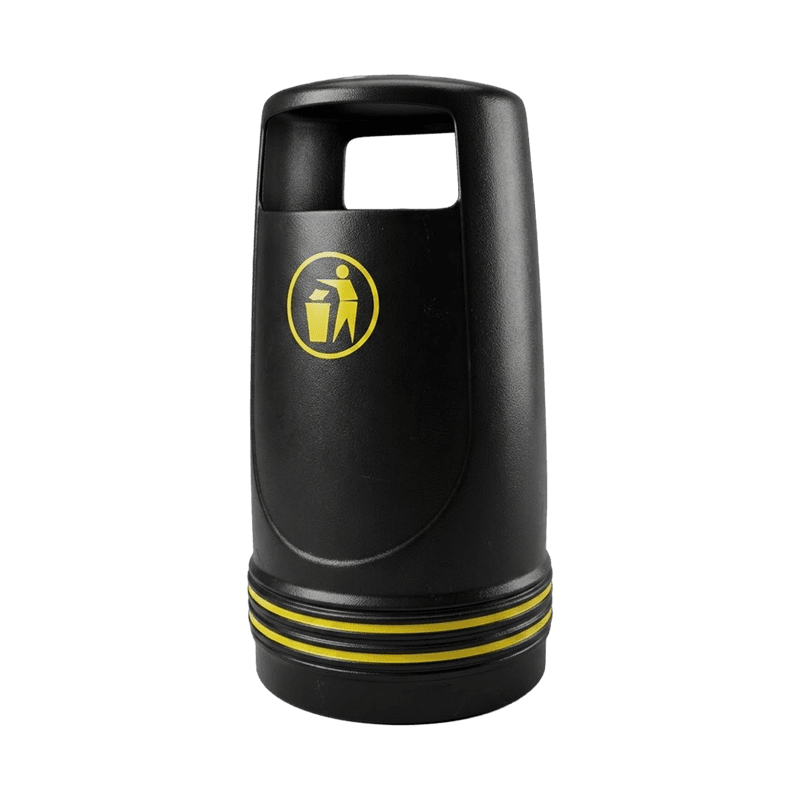 Kunststof afvalbak TS-MERLIN-90L rond, zwart - 90 liter