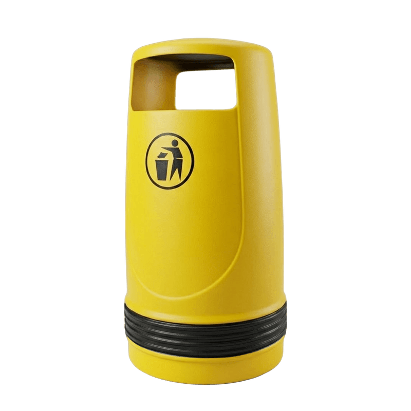 Kunststof afvalbak TS-MERLIN-90L rond, geel - 90 liter
