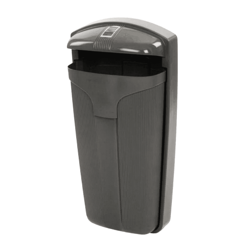 Poubelle extérieure TS-MOUNTY-PRO-50L grise – fixation murale ou sur poteau