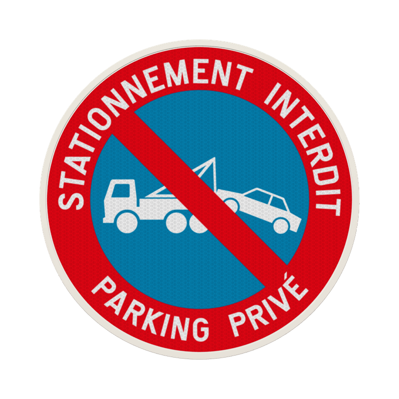 Panneau de stationnement interdit – Parking privé avec remorquage