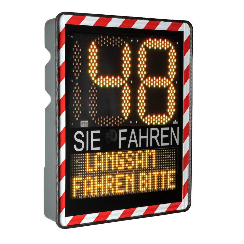 LED Smiley Geschwindigkeitsanzeige I-SAFE-TS2 - mit Textdisplay und Datenerfassung