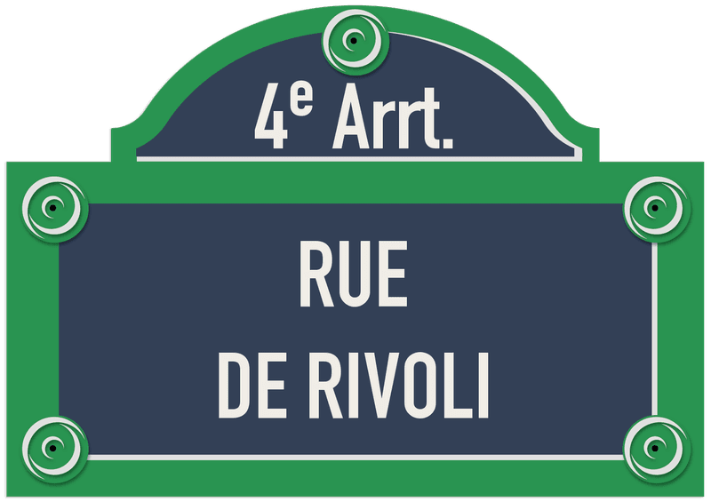Plaque de rue Paris personnalisable 300 x 210 mm avec fronton
