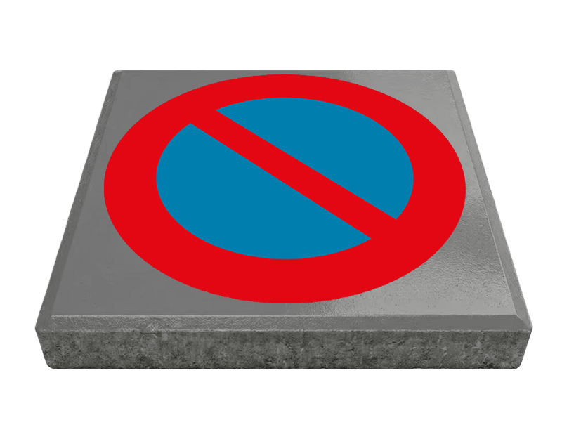 Stoeptegel verboden te parkeren E1 (TS-ST_E1) - 30x30cm met facetrand