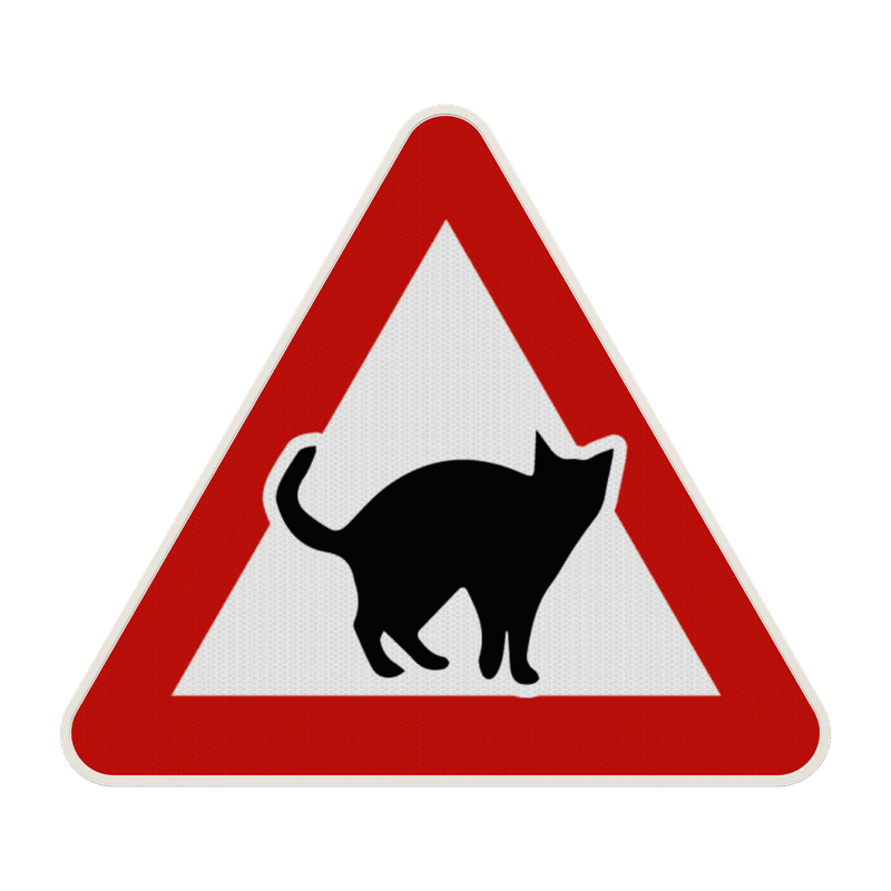 Panneau Attention Traversée de Chats - Signalisation Animaux