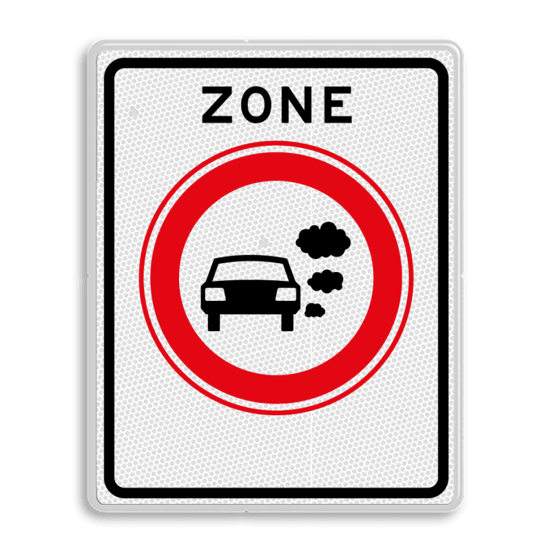 Verkeersbord RVV C22azb - zone - Zone gesloten verklaring voor bedrijfs- en vrachtauto’s vanwege nul-emissiezone