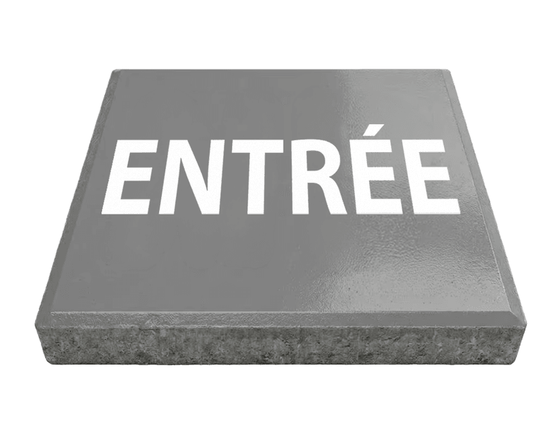 Dalle de signalisation - entrée - 30 x 30 cm avec bord biseauté
