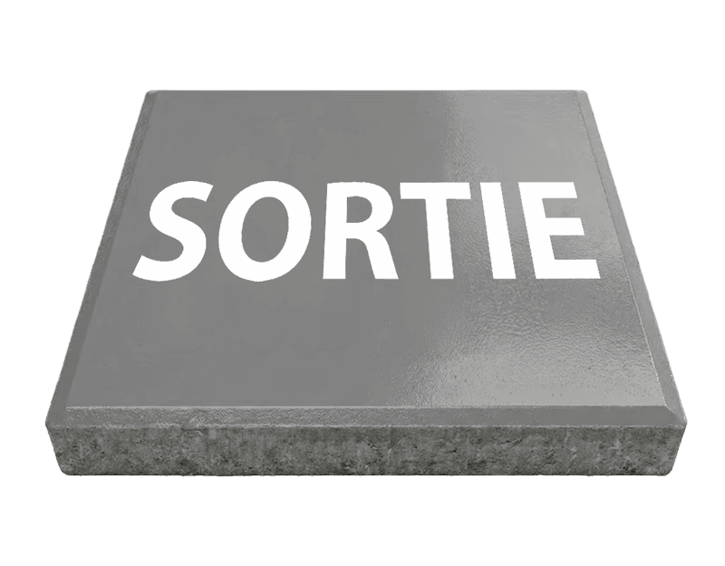 Dalle de signalisation - Sortie - 30 × 30 cm avec bord biseauté