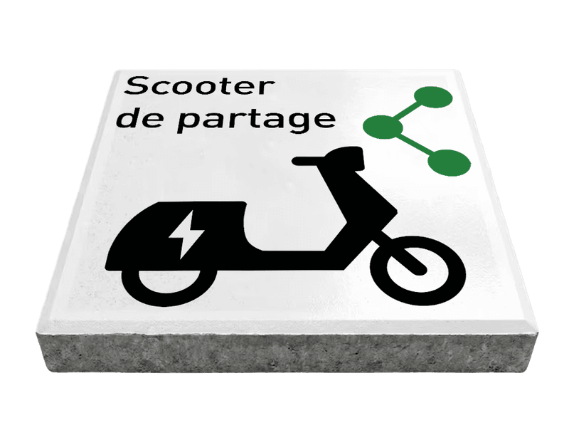 Dalle de signalisation - Scooter de partage - 30 × 30 cm avec bord biseauté