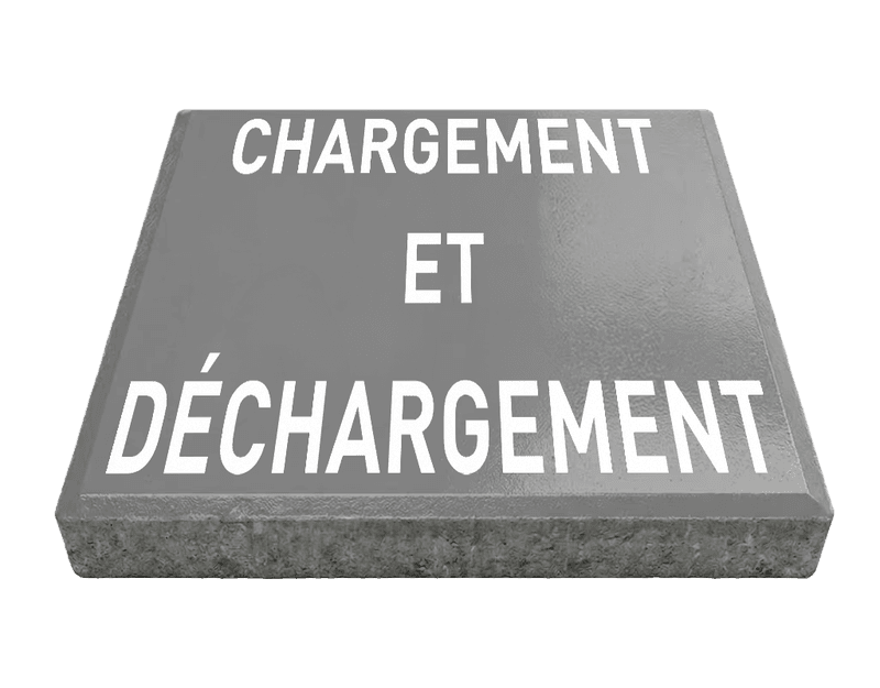 Dalle de signalisation - chargement et déchargement - 30 x 30 cm avec bord biseauté