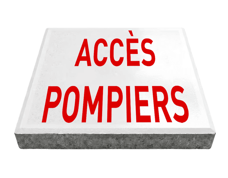 Dalle de signalisation - Accès pompiers - 30 × 30 cm avec bord biseauté