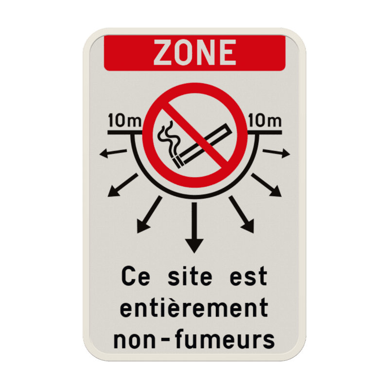 Zone - Interdiction de fumer - Texte personnalisé