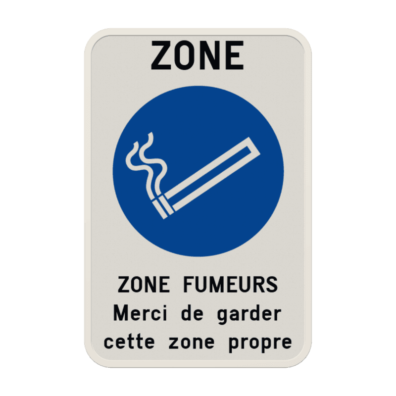 Zone fumeur - Texte personnalisé