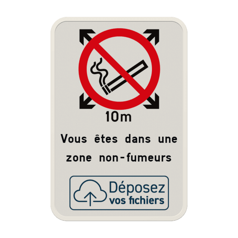 Interdiction de fumer - Texte personnalisé - Logo personnalisé