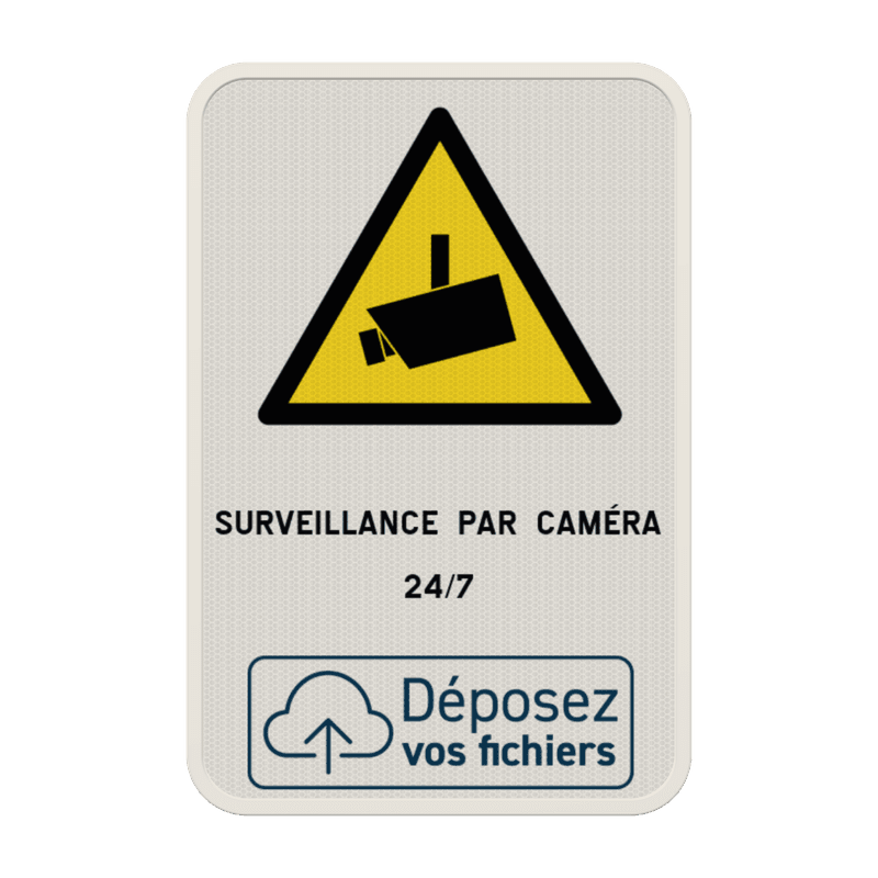 Panneau propriété sous surveillance vidéo personnalisable - plusieurs dimensions