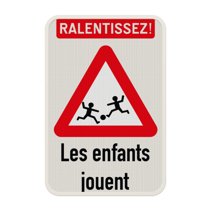 Panneau « Ralentissez ! Les enfants jouent » personnalisable - plusieurs dimensions