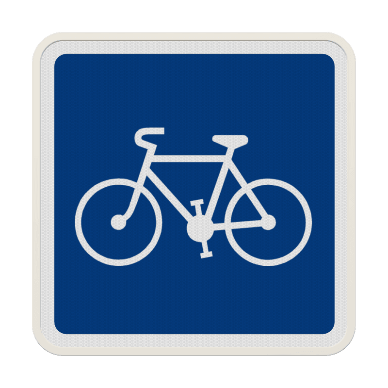 Panneau C113 – Piste ou bande cyclable conseillée et réservée aux cycles à deux ou trois roues