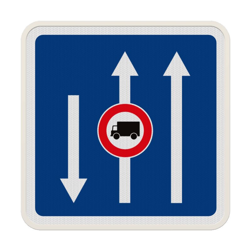 Panneau C24a – Conditions particulières de circulation par voie