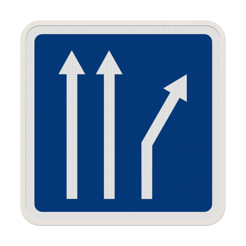 Panneau C24b – Voies affectées (3 voies)
