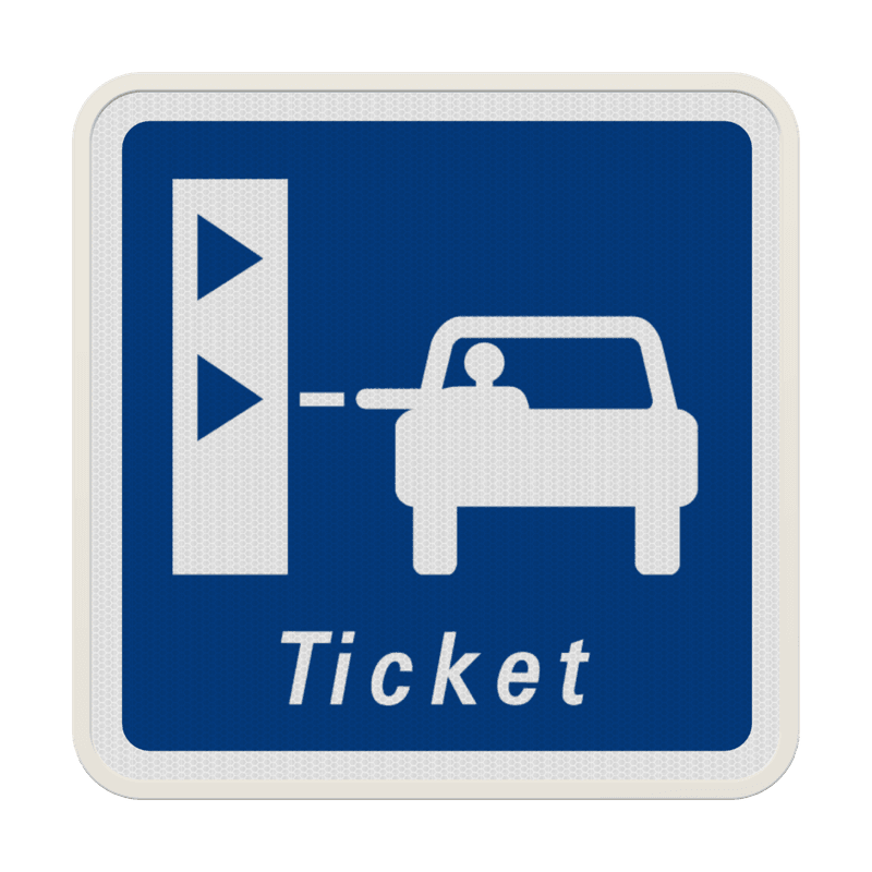 Panneau C62 – Présignalisation d’une borne de retrait de ticket de péage