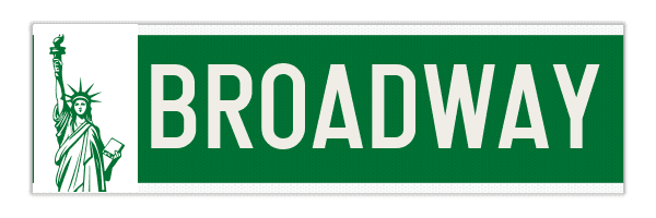 Straatnaambord New York - met Vrijheidsbeeld en eigen tekst