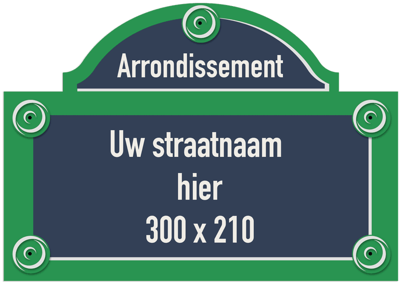 Straatnaambord Parijs - Personaliseerbaar - 300x210mm