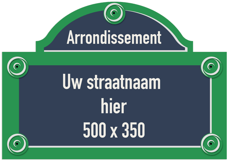 Straatnaambord Parijs - Personaliseerbaar - 500x350mm